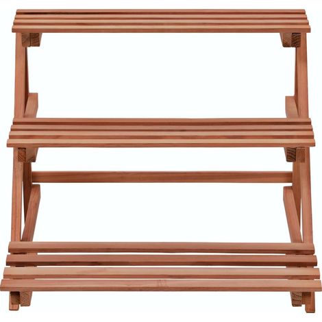 Maison Exclusive - Piedistallo per Piante a 3 Mensole in Legno di Cedro 48x45x40cm (1/5)