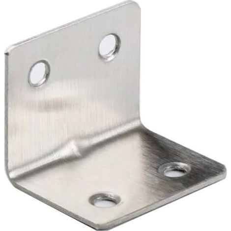 Lot de 12 équerres d’angle (30 × 30 × 40) en métal, pour assemblage bois, réparation de meubles, connecteur en L inox argenté (1/5)