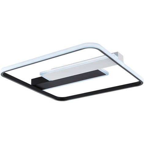 Plafonnier lampe de salon lumière LED métal blanc lampe de chambre 50x50 cm (1/5)