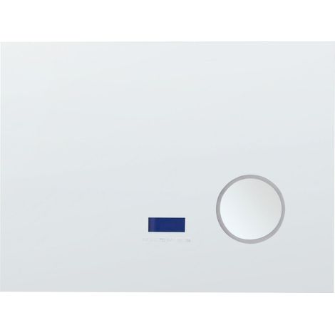 Specchio da bagno moderno a LED rettangolare con altoparlante Bluetooth Lente d'ingrandimento 60 x 80 cm Argento Montaron