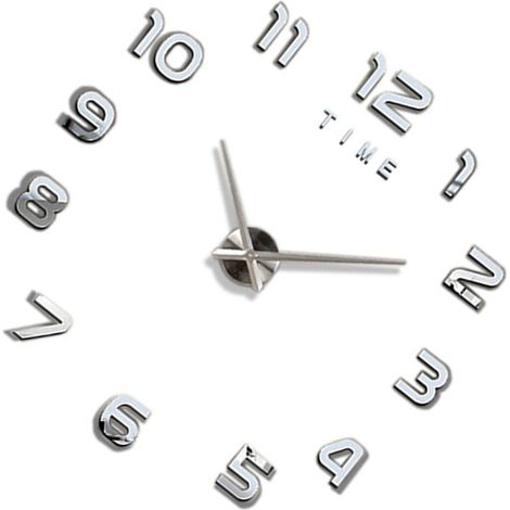 Horloge murale 3D à gros chiffres sans tic-tac minimaliste tendance déco pour séjour (1/5)