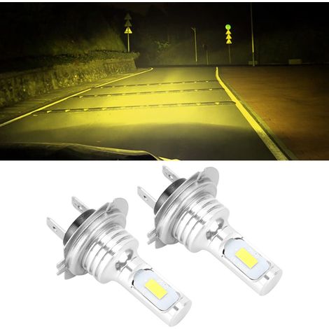 Lot de 2 ampoules H7 80W 8000K pour phares antibrouillard avec décodeur, lumière jaune, universelles 12-24V (1/5)