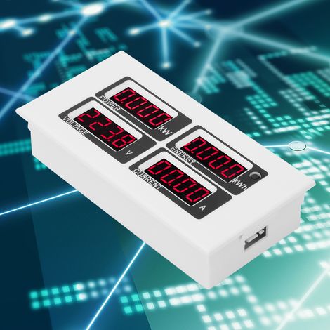 Testeur de courant, tension, puissance et énergie multifonctionnel à LED AC (multimètre PZEM0-004 (bobine de test, transformateur, adaptateur USB)) (1/5)