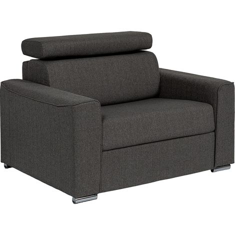 Fauteuil convertible express en tissu gris - Couchage 70 cm - Matelas 18 cm VIZIR