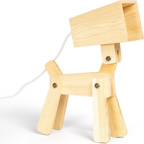 – Lampe à poser métal et bois pour chambre enfant – Ampoule E14 (non incluse) – Lumière personnalisable avec ampoules RGB/CCT (1/5)