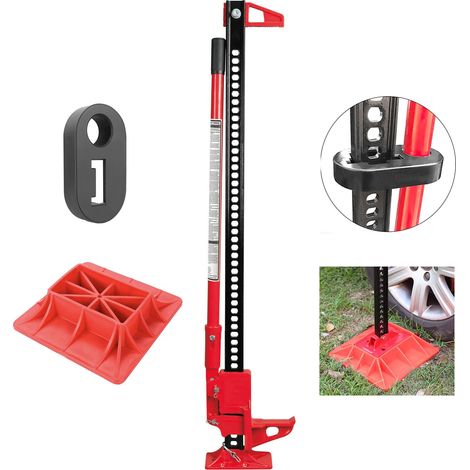 GATO DE TRINQUETE HI-LIFT ESPECIAL VEHICULOS TODO TERRENO 4X4, OFF ROAD Y SUV FARM JACK + Base de apoyo + Brida de soporte (1/5)