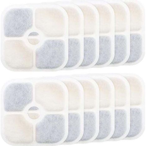 12 Stück Wasserbrunnenfilter – für Catit PIXI 43717 – Aktivkohlefilter – Hochwertig – Reinigend – Nachfüllbar – Rechteckig – Wasserbrunnen