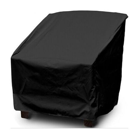 Housse de Chaise Jardin Empilable, Housse Chaise Exterieur en Tissu Oxford 210D Imperméable, Housse de Fauteuil Protege Jardin, Couverture Chaise Jardin Balcon Anti-UV/Pluie 646470/120cm (Noir) (1/5)