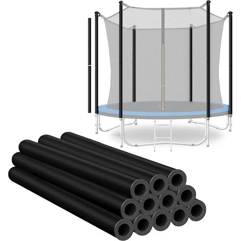 Set mit 12 Trampolin-Schaumstoffpolstern, geeignet für Trampoline, 2,5 cm dick, 95 cm lang, Trampolinzubehör (1/5)