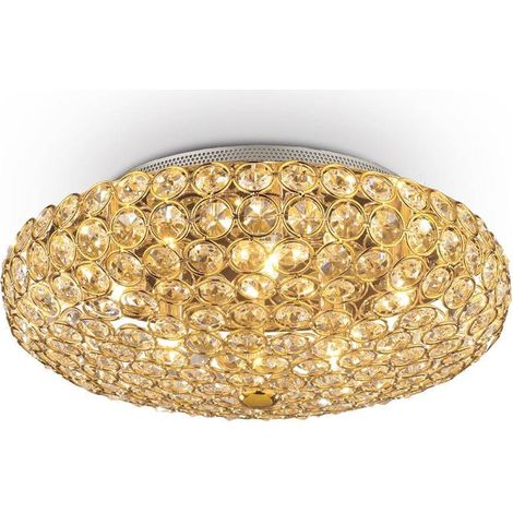 Ideal Lux King - Lámpara de techo de 5 luces Dorada