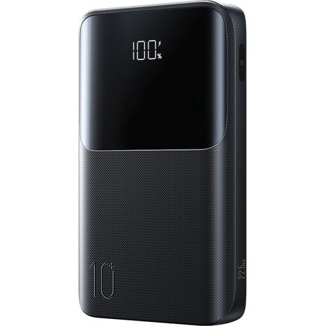 Powerbank de 10000 mAh y 22,5 W con puertos USB-A y USB-C y pantalla JR-QP191 Mini - negro (1/5)