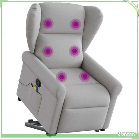 Fauteuil de massage inclinable - 3303393 - Gris nuage - Tissu polyester - Levage électrique (1/5)