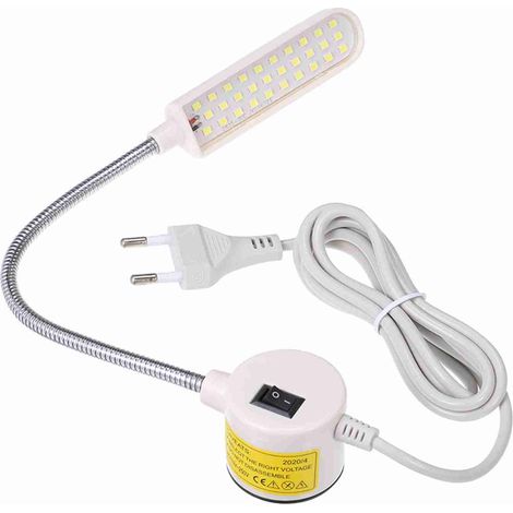 AC110-250V 6W 30LEDs lampe légère pour machine à coudre base fixe tube flexible et pliable conception à col de cygne pour les travaux ménagers tâches ménagères (1/5)