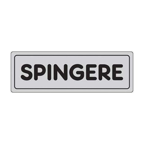 TARGA SEGNALETICA ADESIVA SPINGERE - VINILE CM 15X5- 10 pezzi