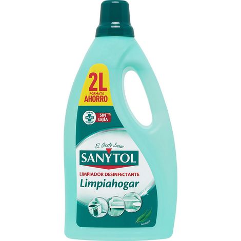 Nettoyant désinfectant 2l sans javel – Élimine 99,9% bactéries et virus – Pour toutes surfaces lavables – Formule puissante et respectueuse – Sanytol