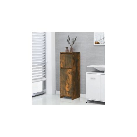 Armoire de bain Chêne fumé 30x30x95 Bois d'ingénierie (1/5)
