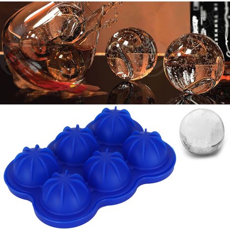 Wiederverwendbare Silikon-Eiswürfelform mit 6 Fächern, dunkelblau, für Zuhause, Küche und Bar. (1/5)