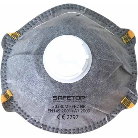 Mascarilla con carbón activo y válvula FFP2 NR serie EMÉ SAFETOP