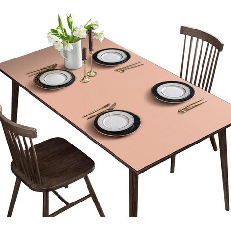 Tischdecke Lederoptik 70x70 cm Rosa wasserdicht & abwaschbar