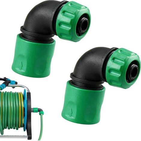2 Pièces Adaptateur Tuyau Arrosage Angle 90 Degrés, Raccord Tuyau 1/2 Pouce, Connecteur Coude pour Arrosage Jardin et Lavage Voiture (1/5)