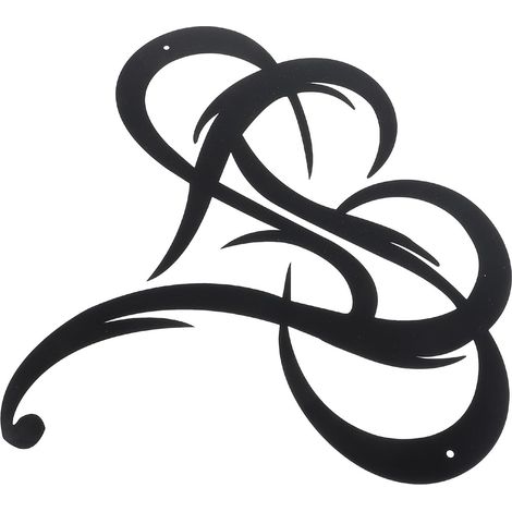 Décoration Murale en Fer Noir Forme Cœur, Ornement Suspendu Chic et Unique pour Salon ou Chambre à Coucher, Art Mural Simple et Attrayant (1/5)