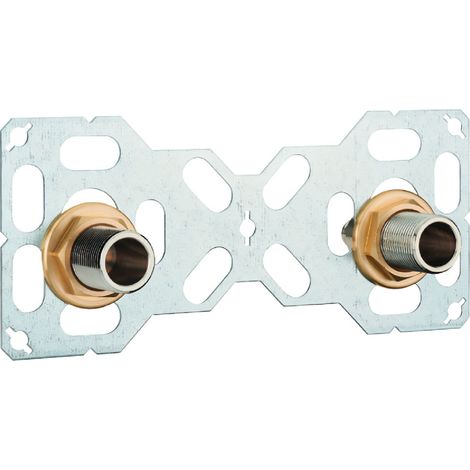 Riquier – Platine de douche raccordement droit PER Ø 16 à glissement – Sortie M3/4 – Entraxe 150 mm – Acier et laiton pour installation étanche