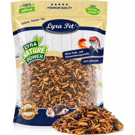 1 kg de mélange d'insectes Lyra Pet® Protein Boost - avec vers de farine, crevettes & sauterelles