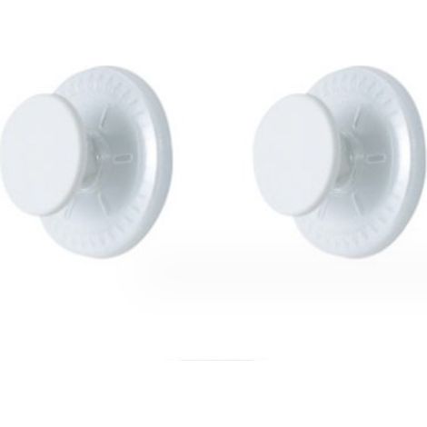 blanc 2Pcs Patères Murales Rondes 3,3 x 6,4 en Plastique de Haute Qualité avec Ventouse Robuste Crochet Mural Adhesif pour Serviette Peignoir et Manteau sans Perçage et vis (1/5)