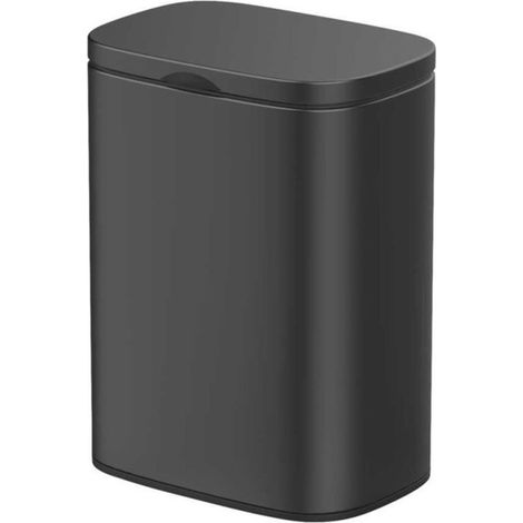 Poubelle murale en inox mat \"Sare\" - Noir - 5 L (1/4)