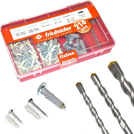 Box minuteria 214 pezzi tasselli punte trapano (1/5)