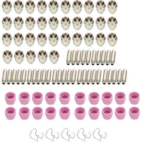 Kit de consommables pour torche de découpe plasma - Électrodes, buses, céramiques et embouts de contact - Compatible SG‑55, AG‑60, WSD‑60P - 95 pièces (1/5)