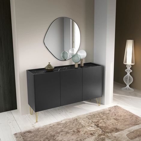 AX LIVING Kommode Schwarz Acalia K144 144 cm Modern und Funktional