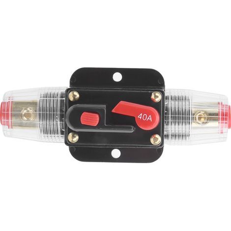 Disjoncteur de courant à réinitialisation automatique, interrupteur, ampères Audio, Protection contre les surcharges, porte-fusible avec manuel pour voiture, bateau, stéréo 40a (1/5)