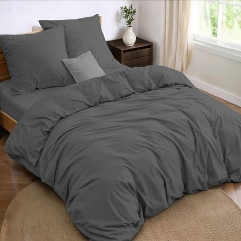 Parure de Lit 140x190 4 Pièces Housse de Couette 240x220 cm + Drap Housse 140x190 cm avec 2 taies d'oreillers 65x65 cm 240x220 Parure 100 Fils/cm² en Microfibre - Oeko-Tex (1/5)