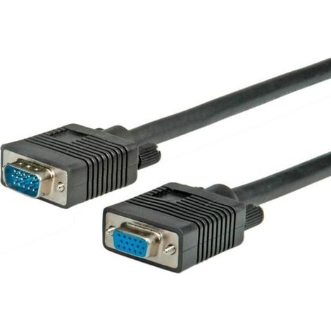Câble VGA HQ HD15 ROLINE - 20m - Double blindage - Moulé, vis moletées