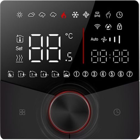 Thermostat de chauffage au sol électrique - écran tactile couleur - pour maison - économies d'énergie - installation facile (1/5)