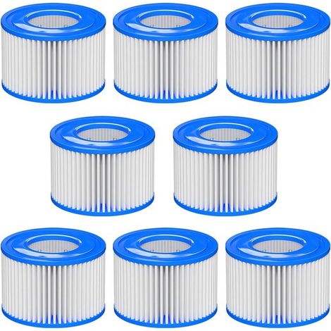 Lot de 8 filtres VI pour spa et piscine – Compatibles Bestway, Lay‑Z‑Spa – Cartouches filtrantes – Jacuzzi gonflable – Entretien (1/5)