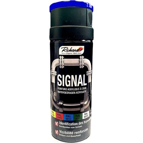 Aérosol acrylique a l'eau RICHARD SIGNAL identification des conduits 400 ml Couleur: RAL 5012 BLEU CLAIR