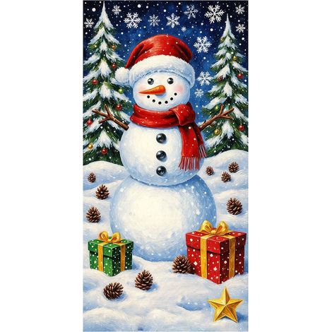 Housse De Porte De Noël - Motif Père Noël - 90 X 180 Cm - Décoration De Porte Pour Fête Familiale - 1 Pièce (1/5)