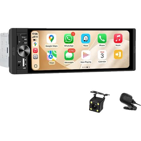 Autoradio, touchscreen, integrazione con smartphone, compatibilità universale con veicoli, K50 Wireless + MIC + CAM (1/2)