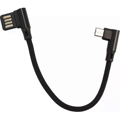 Câble de charge et de données USB 20 coudé double (15 cm, micro-USB 5 broches, coudé à 90°) pour tablettes et téléphones V8-JXLGV (1/4)