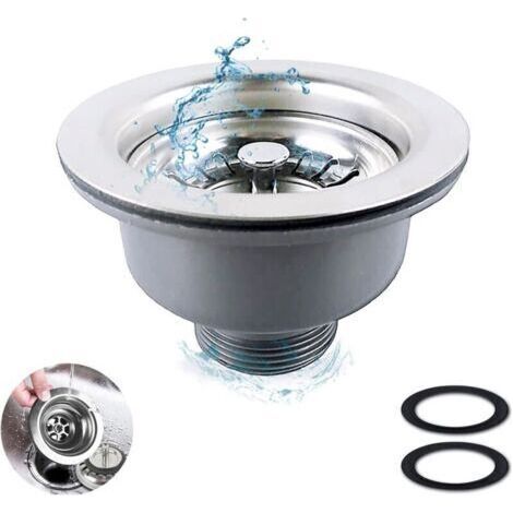 Kitchen Sink Strainer, Sink Stopper, Stainless Steel, Kitchen Sink, Basket, Sink Accessories (114 mm) (1/4)