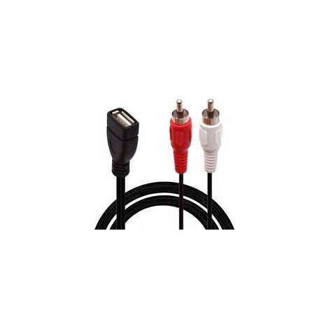 USB-auf-Cinch-Kabel, USB-A-2.0-Buchse auf 2 Cinch-Stecker, Y-Splitter für Audio, Video, AV (1,5 m) (1/5)