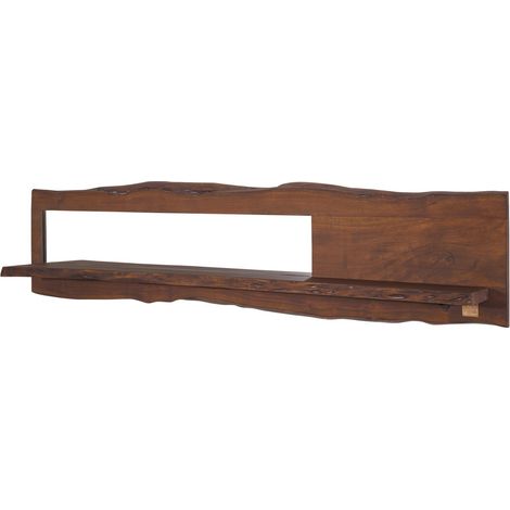 Étagère murale 191x22 Acacia laqué Brun Miroir inclu PURE ACACIA 204