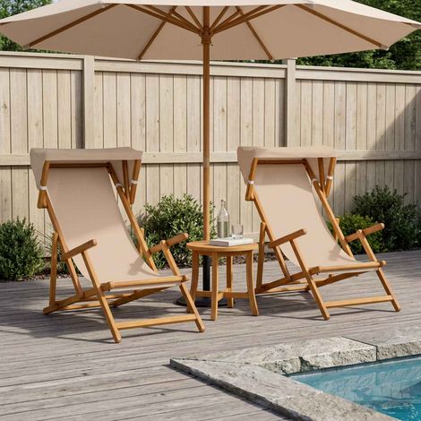 vidaXL Silla de terraza 2 uds. 3 Posición Madera de Eucalipto Maciza (1/5)