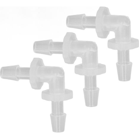 90°-Winkelstück aus Kunststoff, 12 Stück, gleicher Durchmesser 3,9 mm, Schlauchanschluss mit Widerhaken, rechtwinkliger Montageadapter, Verbindungsstück. (1/5)