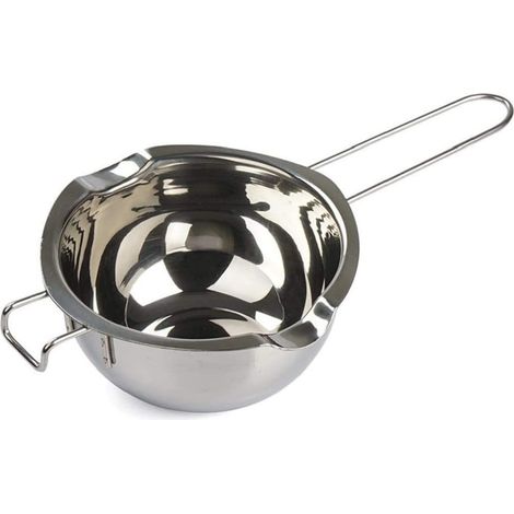Casserole Bain-Marie Inox 18/8 - 480ml - Bec Verseur Double - Poignée Isolante - Fonte Chocolat Beurre Fromage (1/5)