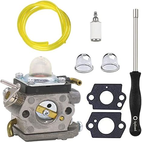 Carburateur avec outil de réglage ampoule d'amorçage de conduite de carburant pour tondeuse Remplacement pour Husqvarna 122HD45 122HD60 Remplacement pour Jonsered HT2218 HT2223T