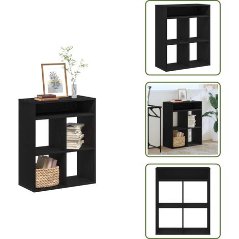 Bibliothèque noir 66x31x80 cm bois d'ingénierie - Bibliothèque - Bibliothèques - Armoire De Rangement - Étagère À Livres (1/5)