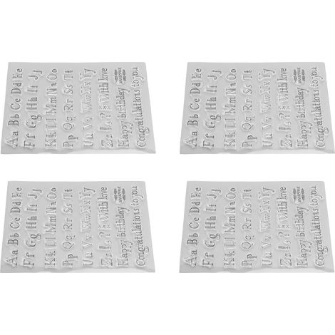 Lot de 4 tampons transparents TPR pour scrapbooking, pochoirs de lettres réutilisables, décoration DIY pour cartes et albums, impression répétée. (1/5)